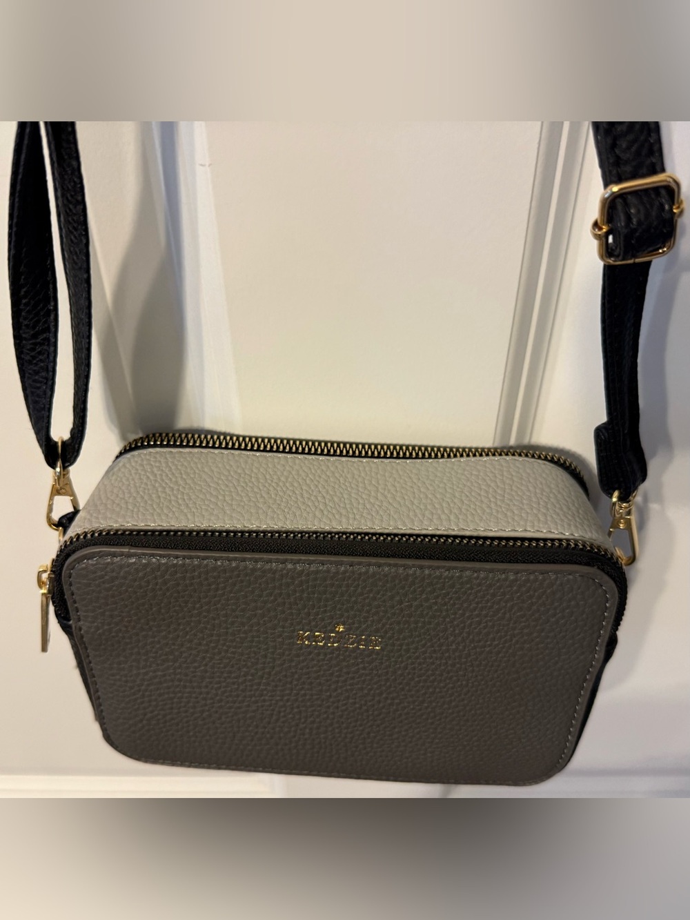NWT Kedzie Modernist Grey, Black, Slate Colorblock Vegan Leather Crossbody Bag